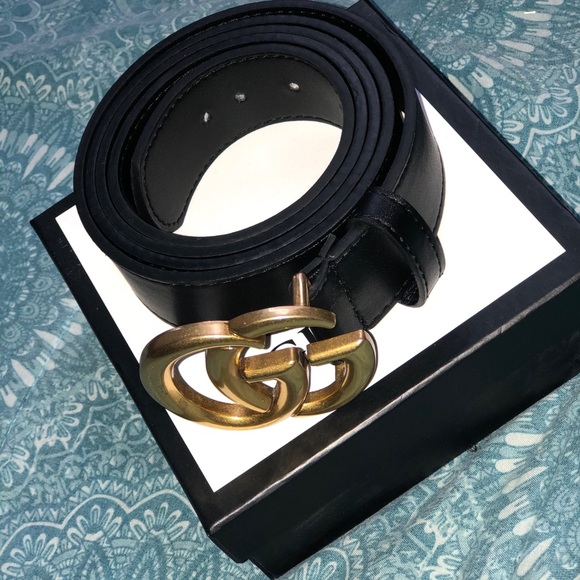 Men’s Gucci Leather belt with Double G buckle - Picture 2 of 7